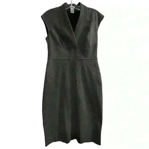 Cache Women's Size 4 Gray Sleeveless Sheath Knee Length Dress